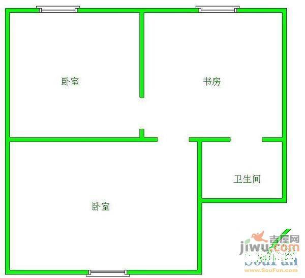 丽景阳天3室2厅1卫95㎡户型图