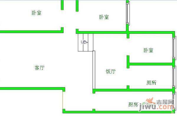 丽景阳天3室2厅1卫95㎡户型图