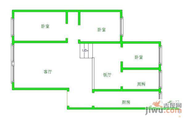 丽景阳天3室2厅1卫95㎡户型图