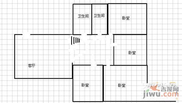 片子山小区3室2厅1卫95㎡户型图