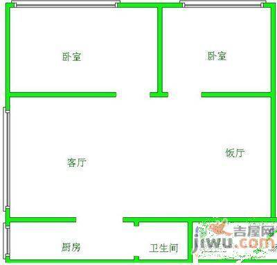 甲秀社区3室1厅1卫95㎡户型图