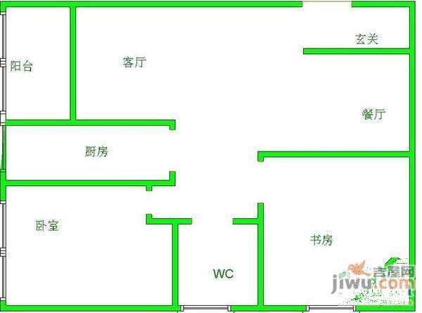 智慧龙城玲珑水榭2室2厅1卫94㎡户型图