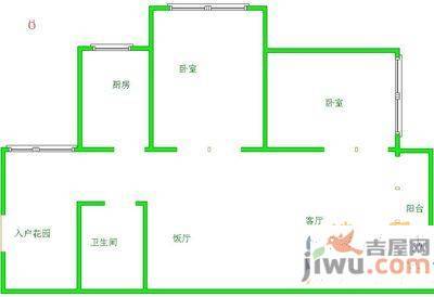 智慧龙城玲珑水榭2室2厅1卫94㎡户型图