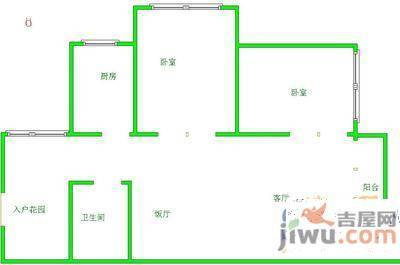 智慧龙城玲珑水榭2室2厅1卫94㎡户型图