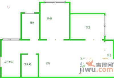 智慧龙城玲珑水榭2室2厅1卫94㎡户型图