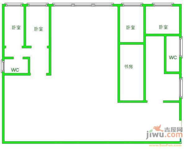 全林广场3室2厅2卫120㎡户型图