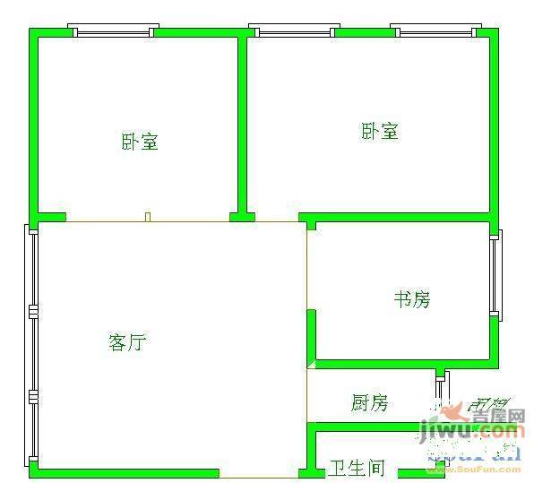 全林广场3室2厅2卫120㎡户型图