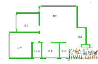 全林广场3室2厅2卫120㎡户型图