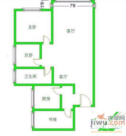 雅旭园3室2厅2卫138㎡户型图