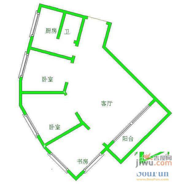 雅旭园3室2厅2卫138㎡户型图