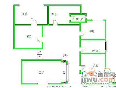 雅旭园3室2厅2卫138㎡户型图