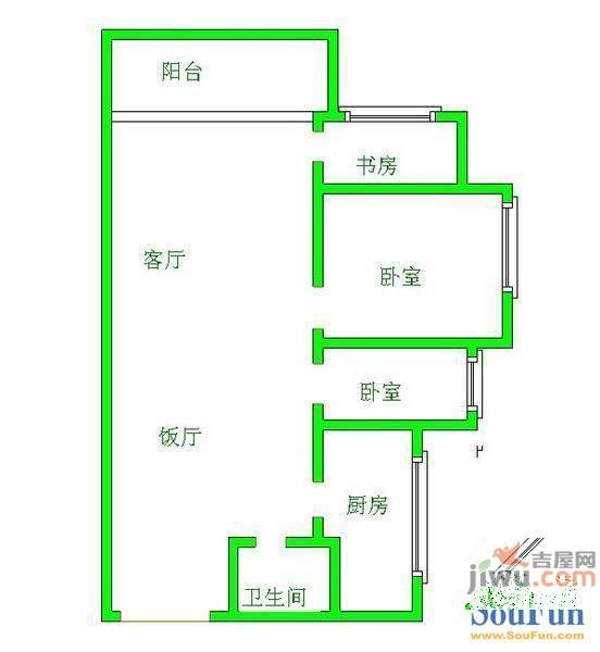 雅旭园3室2厅2卫138㎡户型图