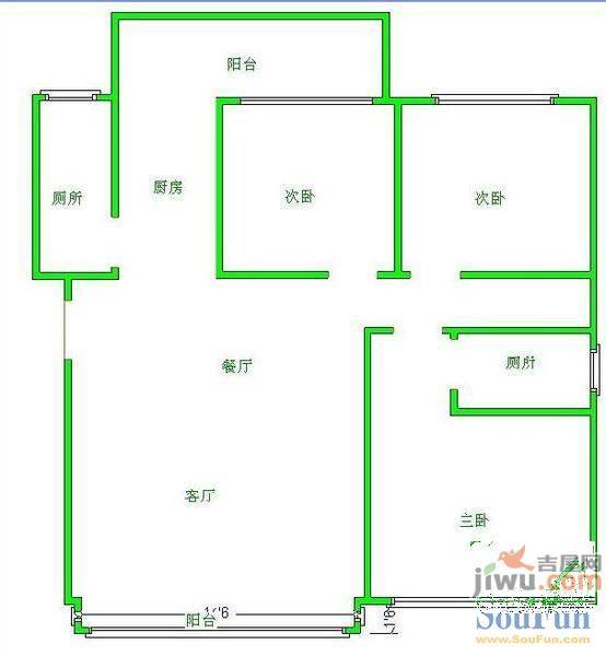 银泰花园5室2厅2卫175㎡户型图