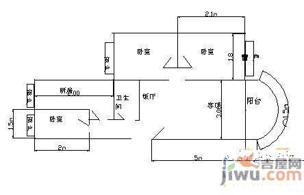 银泰花园5室2厅2卫175㎡户型图