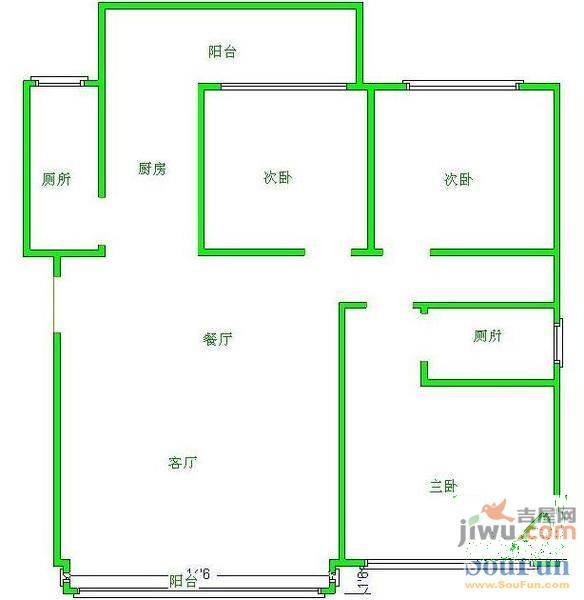 银泰花园5室2厅2卫175㎡户型图