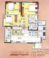 云凯熙园3室2厅2卫133.4㎡户型图