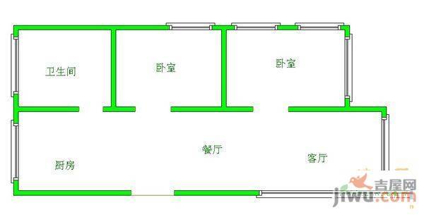 世纪园2室2厅1卫86㎡户型图