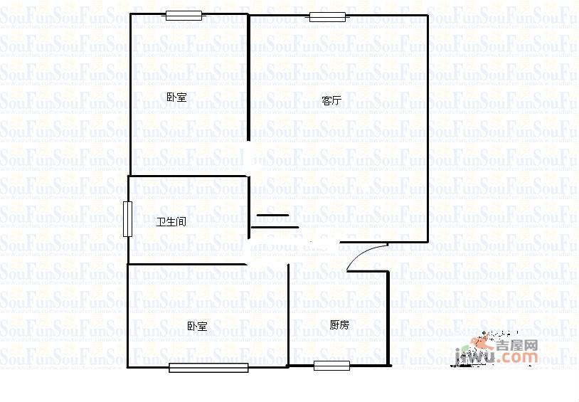 世纪园2室2厅1卫86㎡户型图