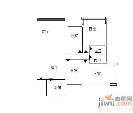 世纪园2室2厅1卫86㎡户型图