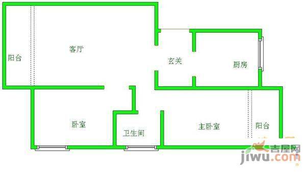 世纪园2室2厅1卫86㎡户型图