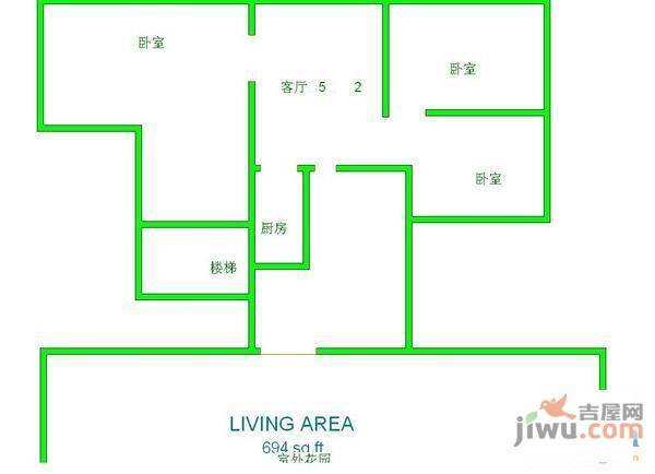 世纪园2室2厅1卫86㎡户型图