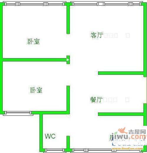 世纪园2室2厅1卫86㎡户型图