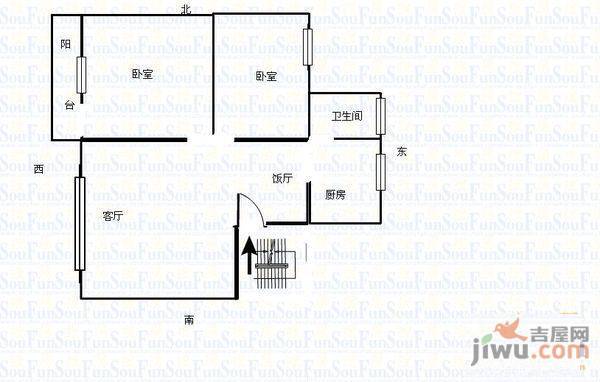 世纪园2室2厅1卫86㎡户型图