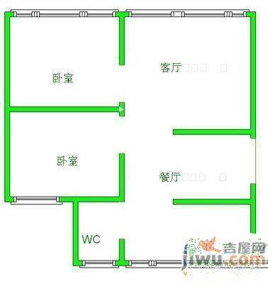 世纪园2室2厅1卫86㎡户型图