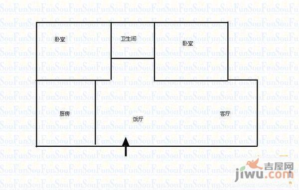 世纪园2室2厅1卫86㎡户型图