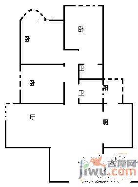 世纪城龙祺苑3室2厅2卫户型图