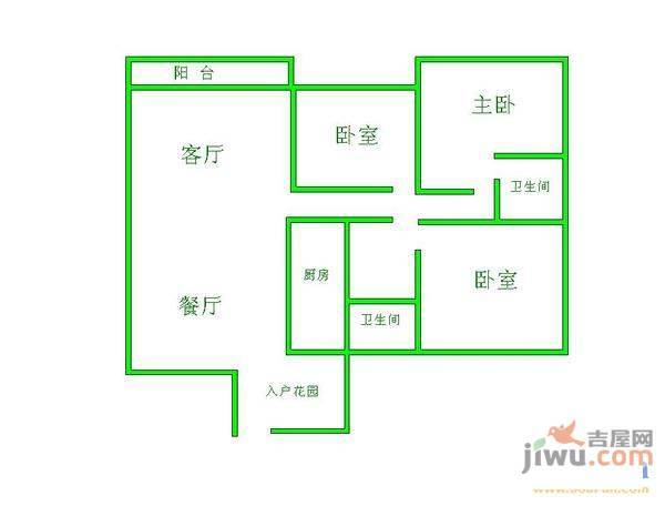 世纪城龙祺苑3室2厅2卫户型图