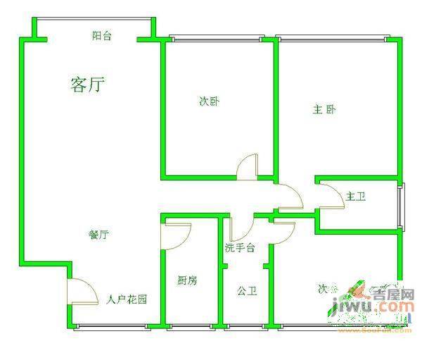 世纪城龙祺苑3室2厅2卫户型图