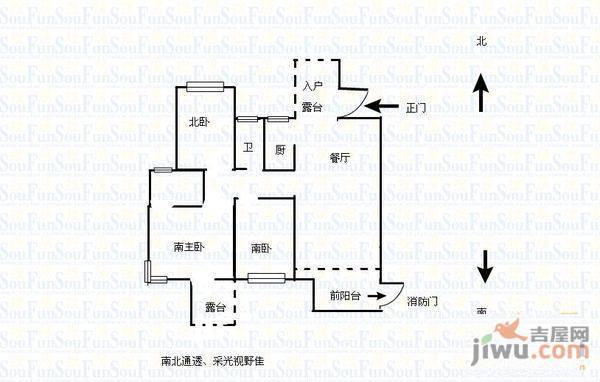 世纪城龙祺苑3室2厅2卫户型图