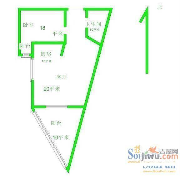 世纪城龙祺苑3室2厅2卫户型图