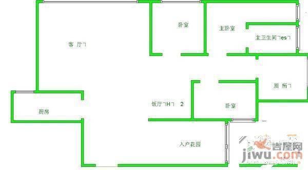 智慧龙城香樟苑2室2厅1卫92㎡户型图