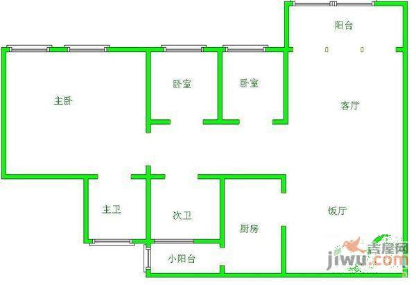 中天花园玉兰园4室2厅2卫160㎡户型图