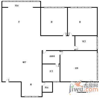 中天花园玉兰园4室2厅2卫160㎡户型图