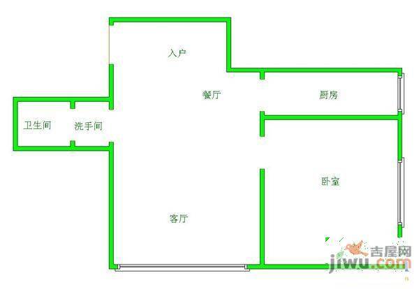 西湖佳苑2室1厅1卫60㎡户型图