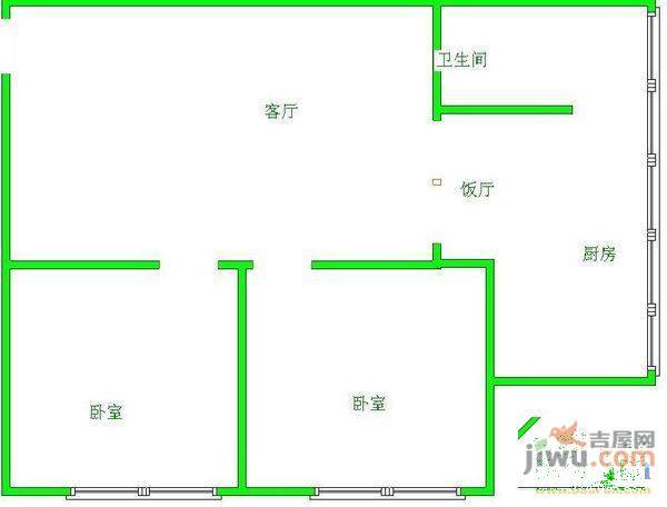 城基路中行小区1室1厅1卫41㎡户型图