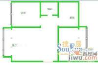 中兴世家鸣泉轩2室1厅1卫户型图