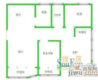 绿景家苑2室2厅1卫户型图