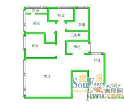 茶花小区2室1厅1卫78㎡户型图