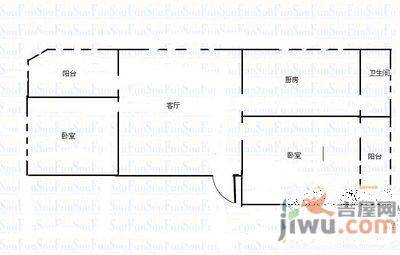 茶花小区2室1厅1卫78㎡户型图