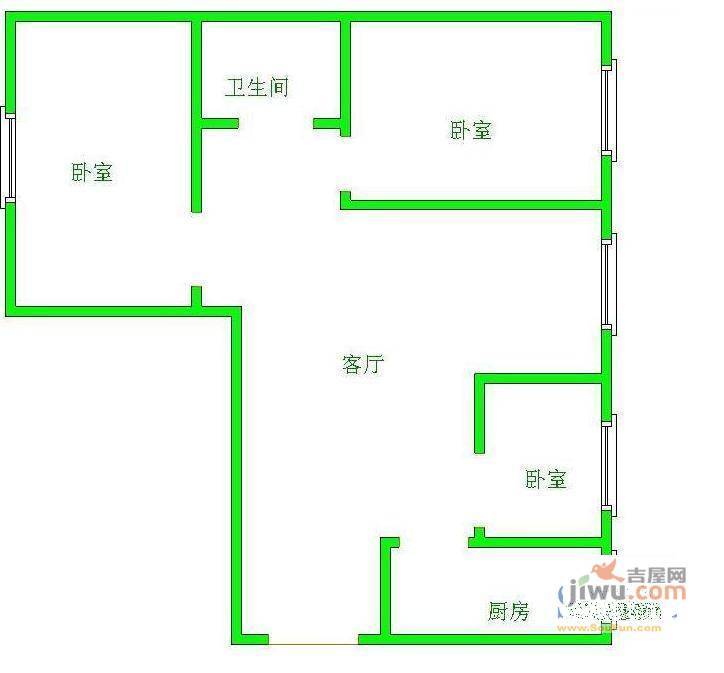 西南家具城3室1厅1卫户型图