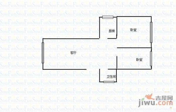 大理小区3室1厅1卫101㎡户型图