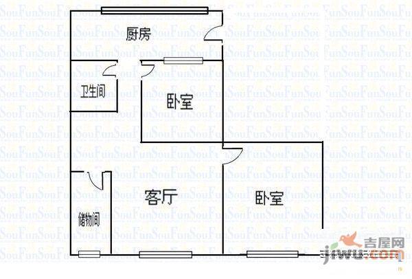 大理小区3室1厅1卫101㎡户型图