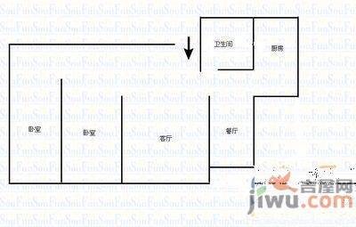 大理小区3室1厅1卫101㎡户型图