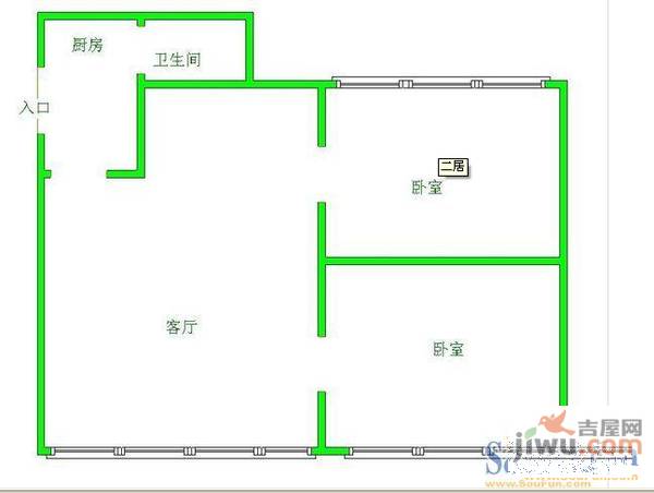 大理小区3室1厅1卫101㎡户型图