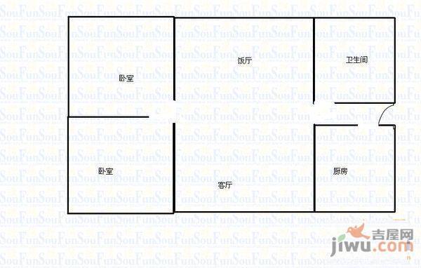 大理小区3室1厅1卫101㎡户型图