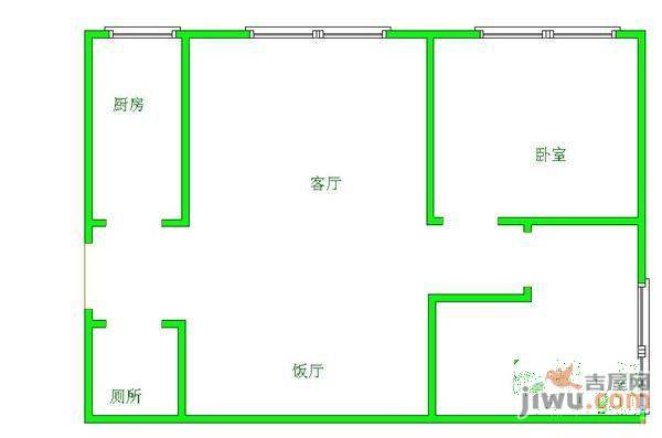 大理小区3室1厅1卫101㎡户型图